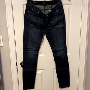Dark blue with light fade denim jeans